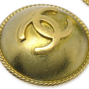 Chanel Button Earrings Gold Clip-On 94A