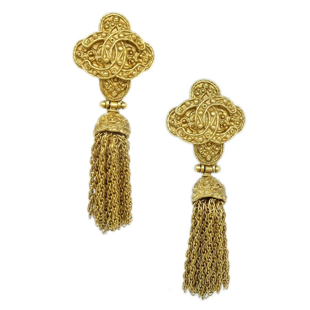 Chanel 1994 Filigree Earrings Clip-On Gold