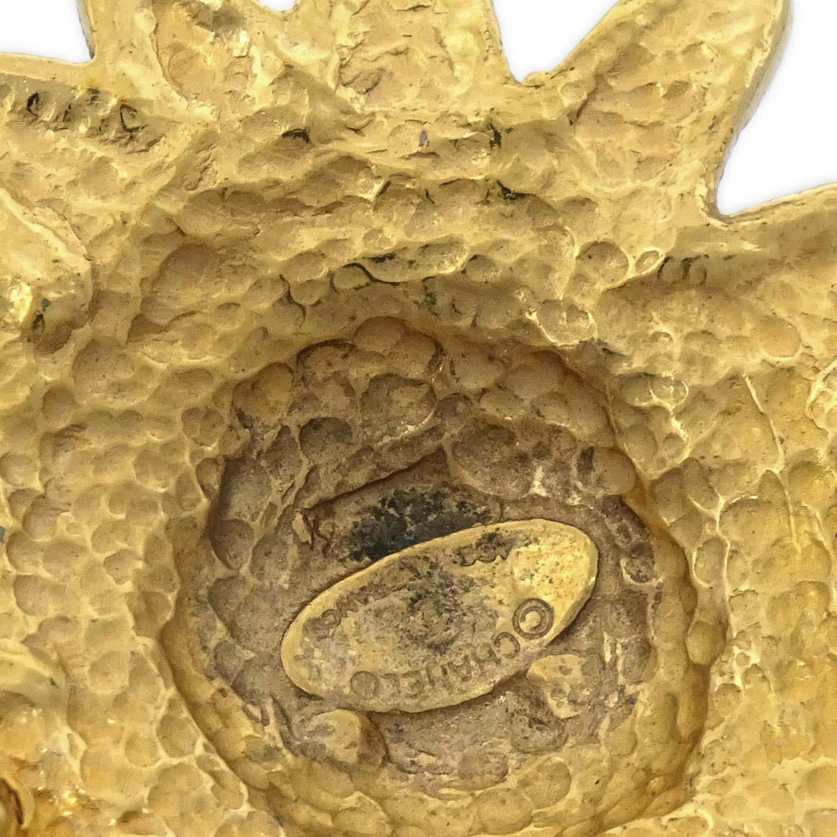 Chanel Lion Brooch Pin Gold