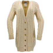 Chanel cable-knit wool long cardigan #38