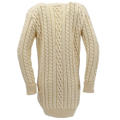 Chanel cable-knit wool long cardigan #38