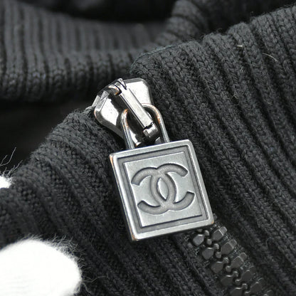Chanel Sport Line Zip Up Hoodie Jacket Black 07A #38