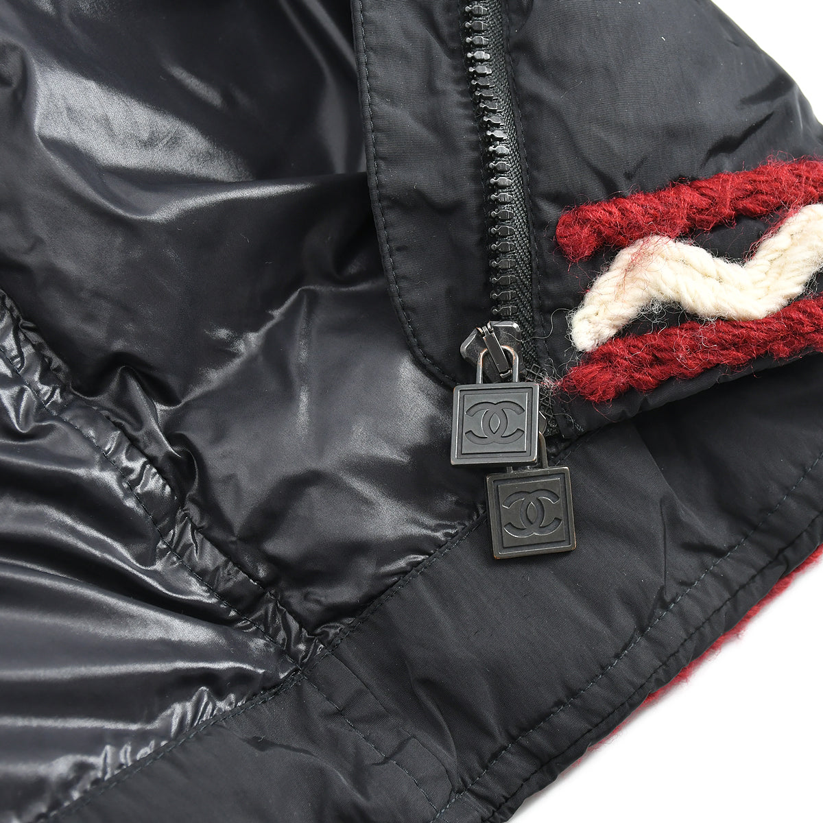 Chanel Sport Line Zip Up Hoodie Jacket Black 07A #38 – AMORE