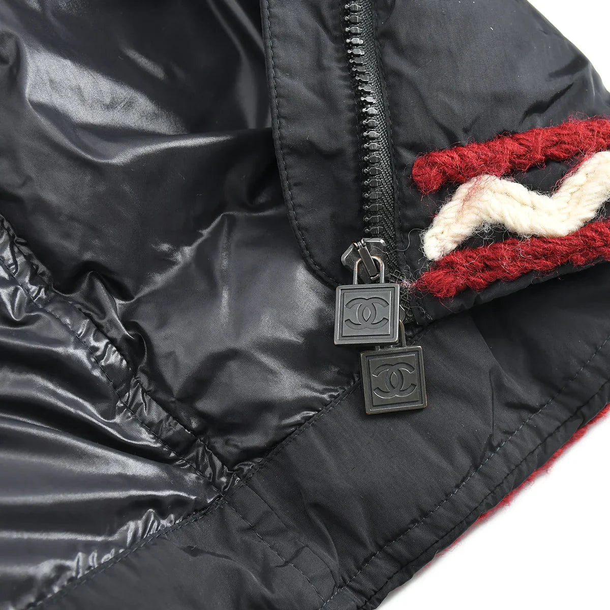 Chanel Sport Line Zip Up Hoodie Jacket Black 07A #38