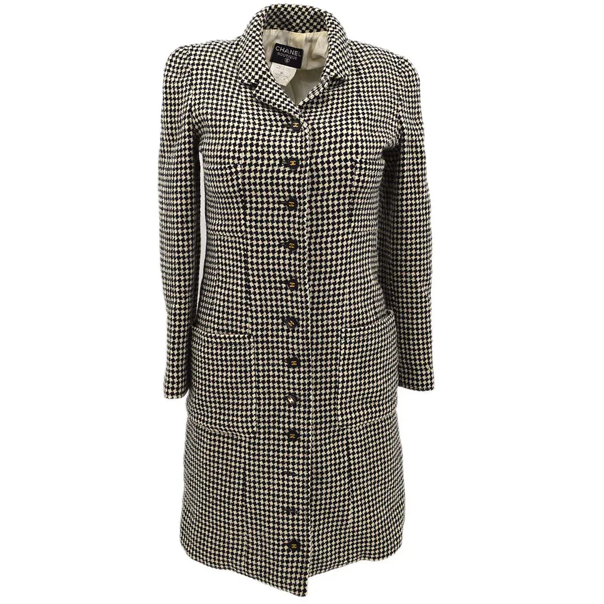 Chanel Coat Black White 96A #36