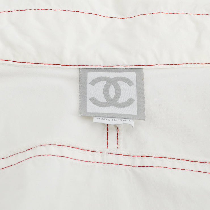 Chanel 05S #38 Sport Line Short Sleeve Zip Shirt Tops White