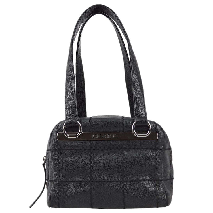 Chanel 2004-2005 Black Caviar Choco Bar Handbag