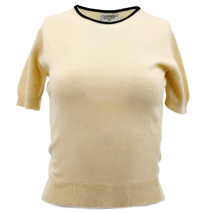 Chanel Fall 1997 short-sleeved cashmere knitted top #38