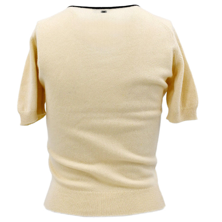 Chanel Fall 1997 short-sleeved cashmere knitted top #38