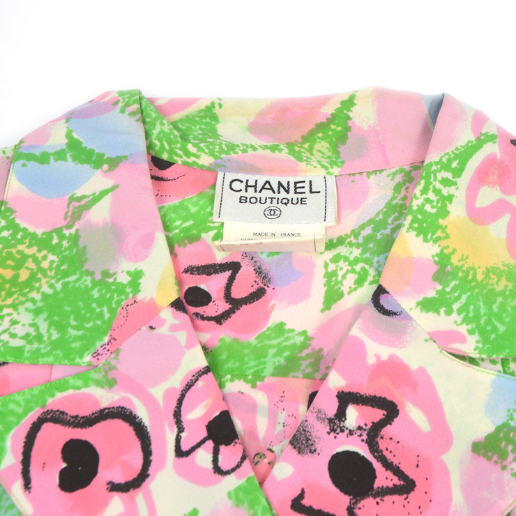 Chanel 1997 spring Camellia-print cropped shirt #38