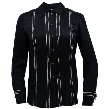 Chanel Fall 1994 logo-print silk shirt #36