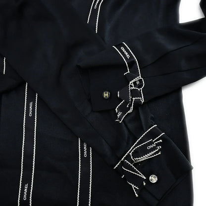Chanel Fall 1994 logo-print silk shirt #36