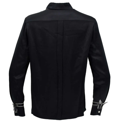 Chanel Blouse Shirt Black 94A #38