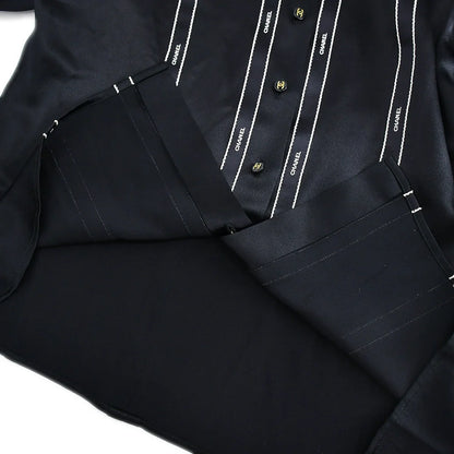 Chanel Blouse Shirt Black 94A #38