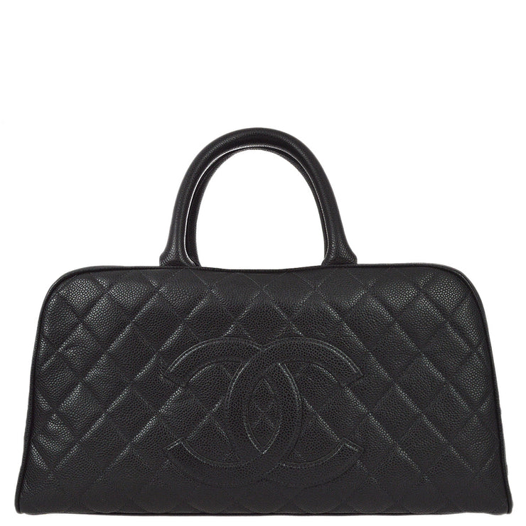 Chanel 2003-2004 Black Caviar Bowling Bag 37