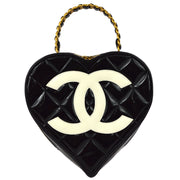 Chanel 1994-1996 Black Heart Vanity Handbag