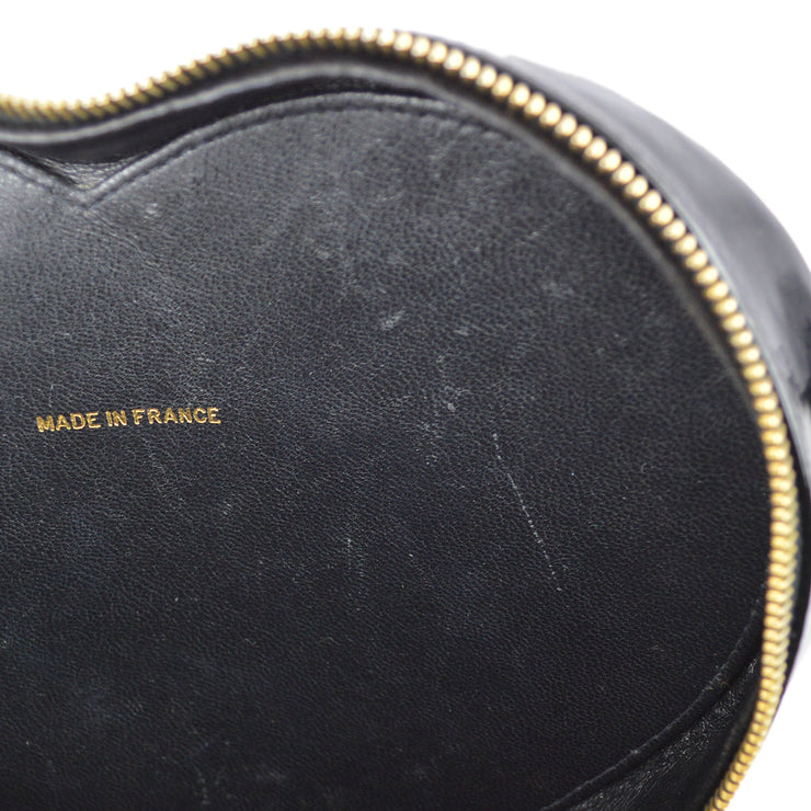 Chanel 1994-1996 Black Heart Vanity Handbag