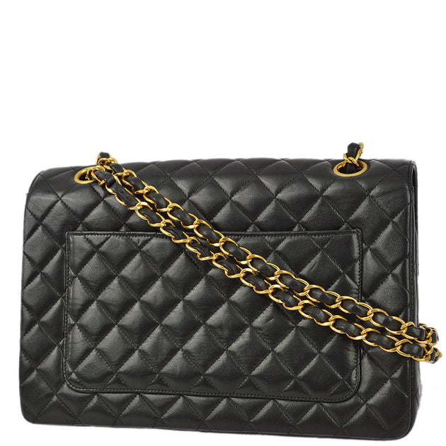 Chanel Black Lambskin Paris Classic Sigle Flap Shoulder Bag – AMORE ...