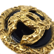 Chanel Button Earrings Clip-On Gold 93P