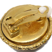 Chanel Button Earrings Clip-On Gold 93P