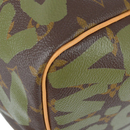 Louis Vuitton 2001 Khaki Monogram Graffiti Keepall 50 Duffle Bag M92196