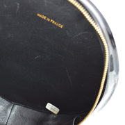 Chanel 1994-1996 Black Patent Leather Round Vanity Handbag