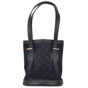 Louis Vuitton 2000s Monogram Satin Little Bucket Black M92144