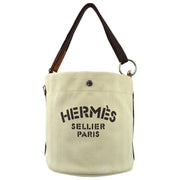 Hermes 2009 Craie Toile Chevron Sac De Pansage
