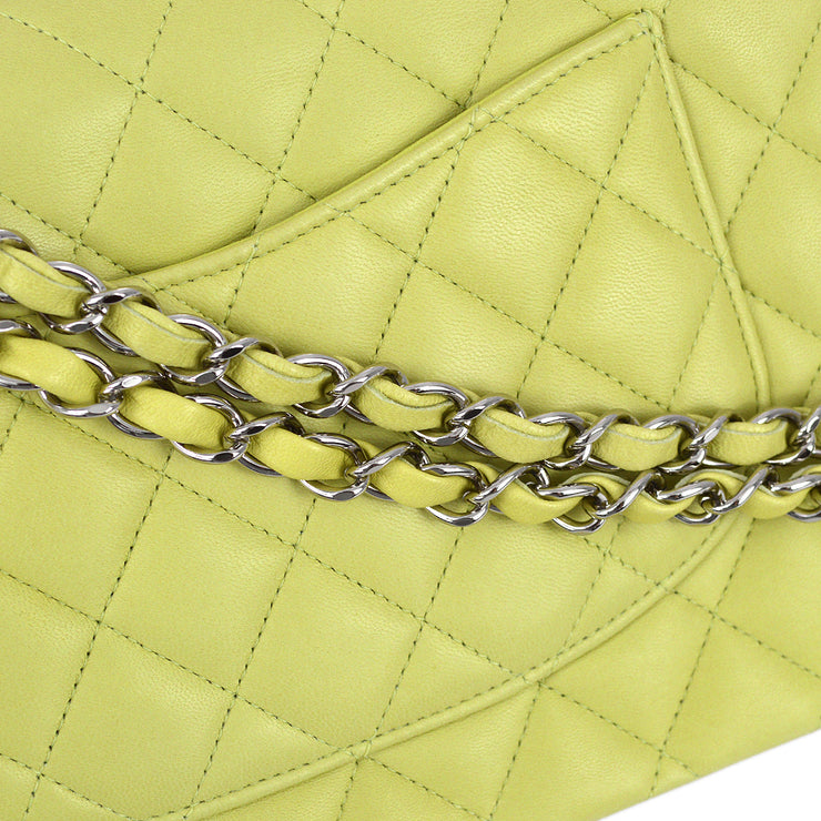 Chanel * 2011 Green Lambskin Medium Classic Double Flap Shoulder Bag