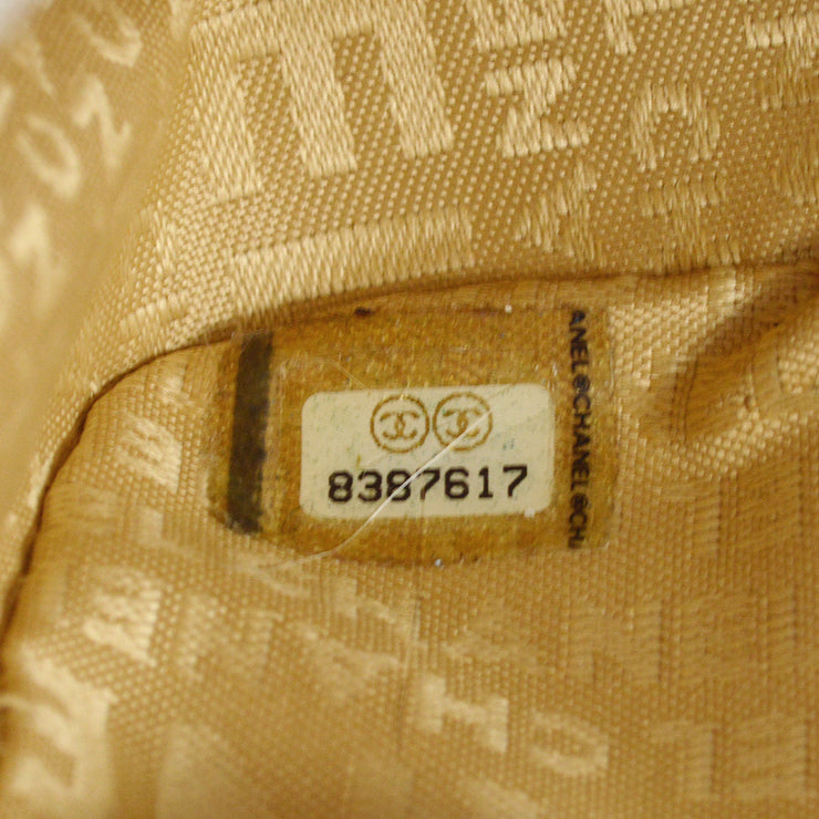 Chanel 2003-2004 Beige Lambskin Vertical Stitch Shoulder Bag
