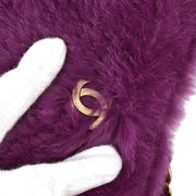 Chanel 2000-2001 Purple Fur Chain Shoulder Bag