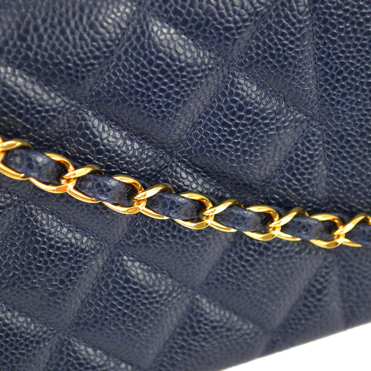 Chanel * 1994-1996 Navy Caviar Small Diana Shoulder Bag