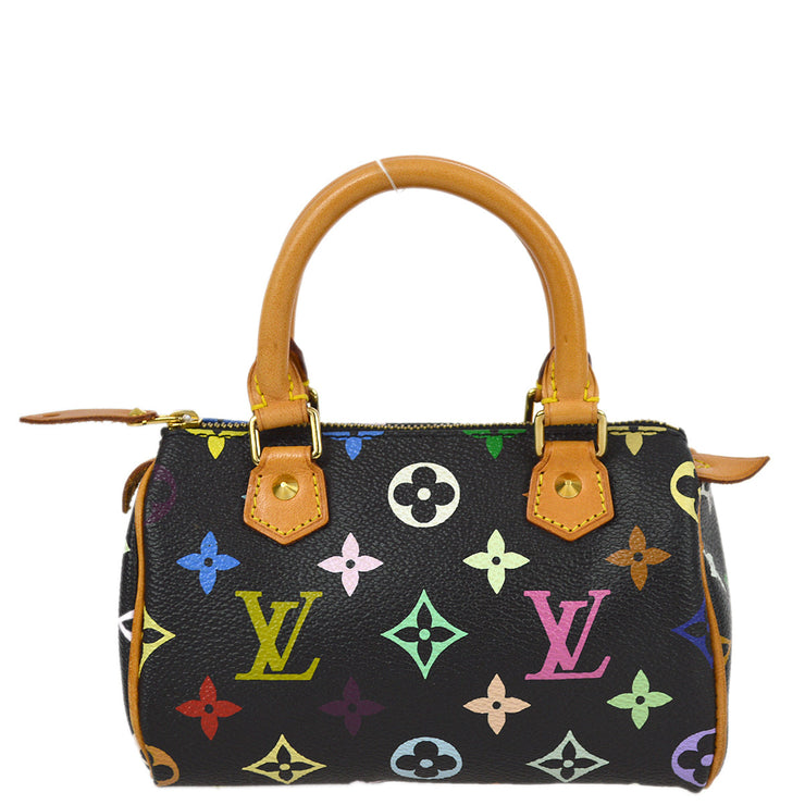 Louis Vuitton 2009 Black Multicolor Mini Speedy Handbag M92644