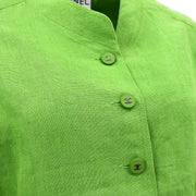 Chanel Single Breasted Collarless Jacket Green