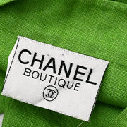 Chanel Single Breasted Collarless Jacket Green