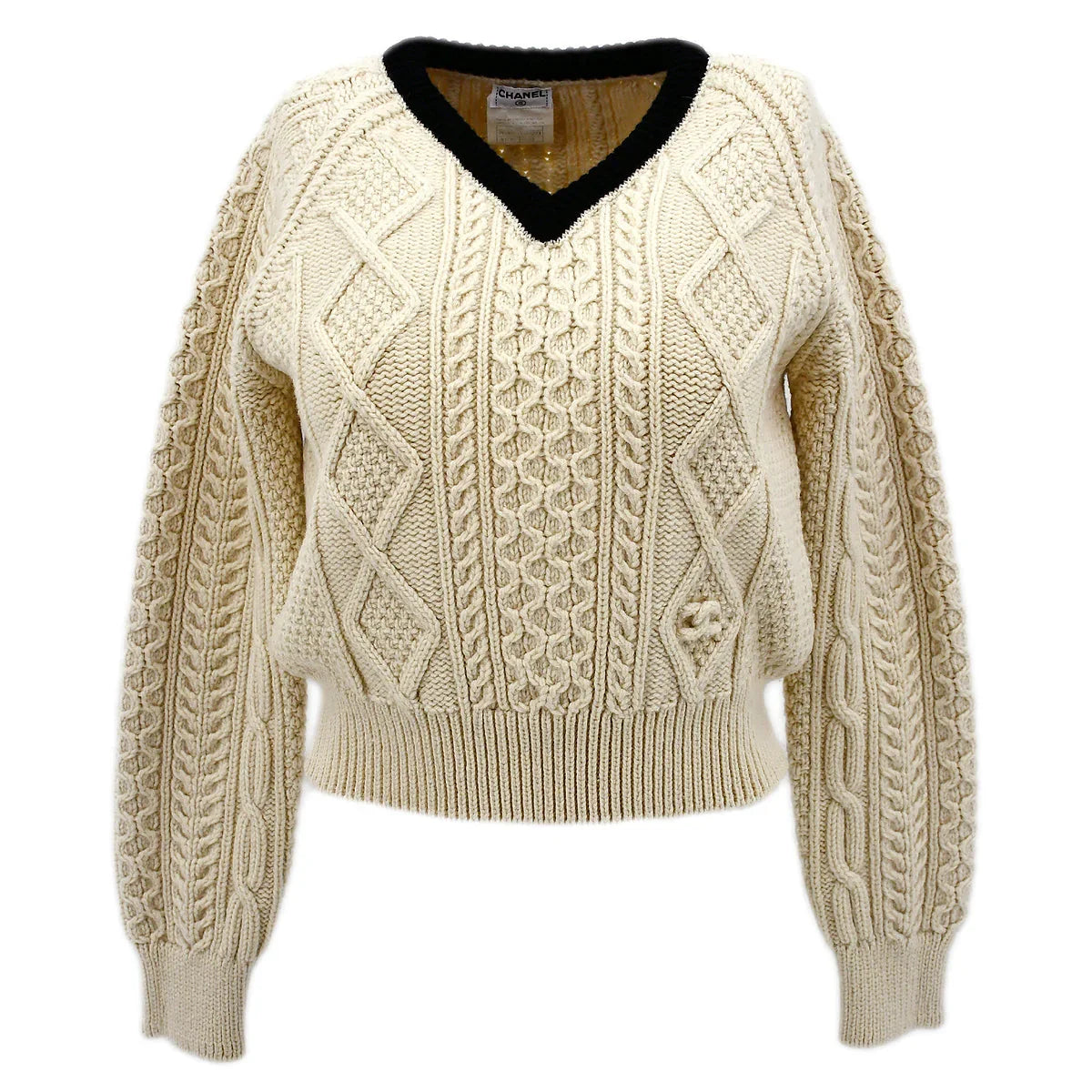 Chanel Fall 1996 wool fisherman knit jumper #42