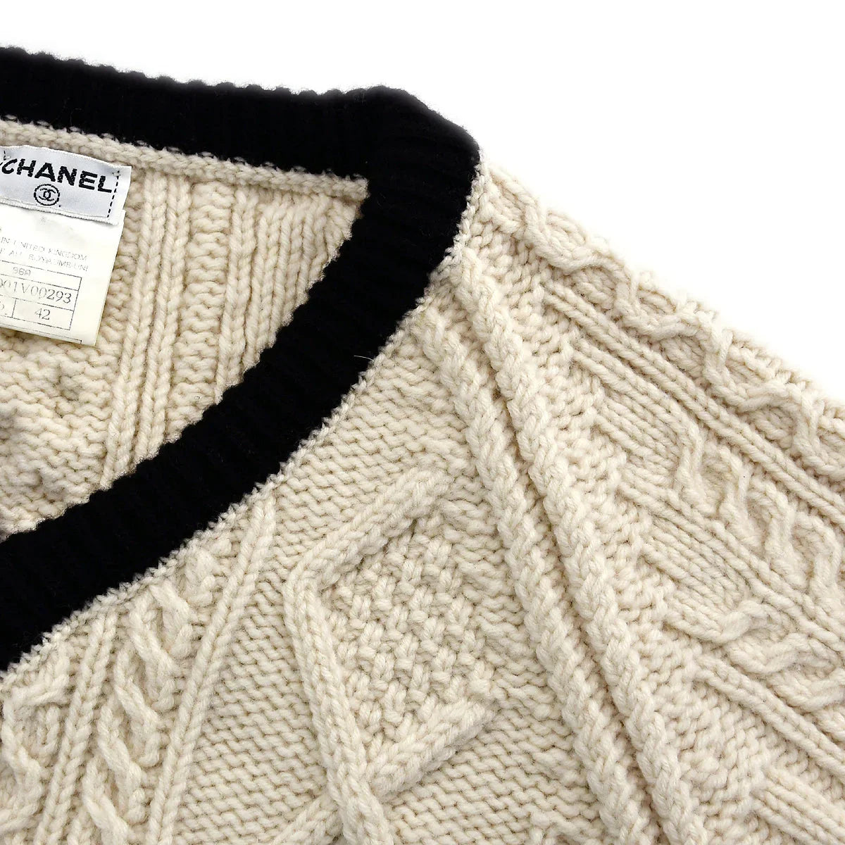 Chanel Fall 1996 wool fisherman knit jumper #42