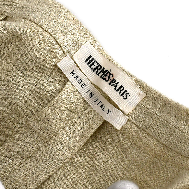 Hermes Set 3 pieces Jacket Vest Pants Beige #38 #40