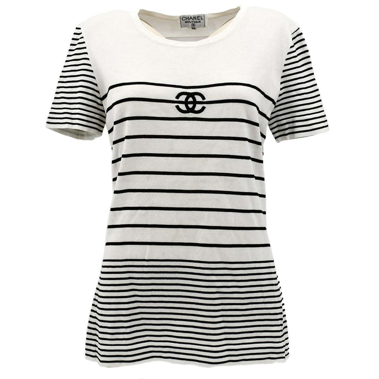 Chanel T-shirt White Black #40