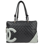 Chanel 2004-2005 Black Calfskin Cambon Ligne Handbag