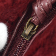 Chanel 2000-2001 Bordeaux Fur Chain Tote Bag