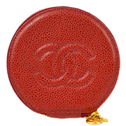 Chanel 1991-1994 Red Caviar Jewelry Case Pouch Bag
