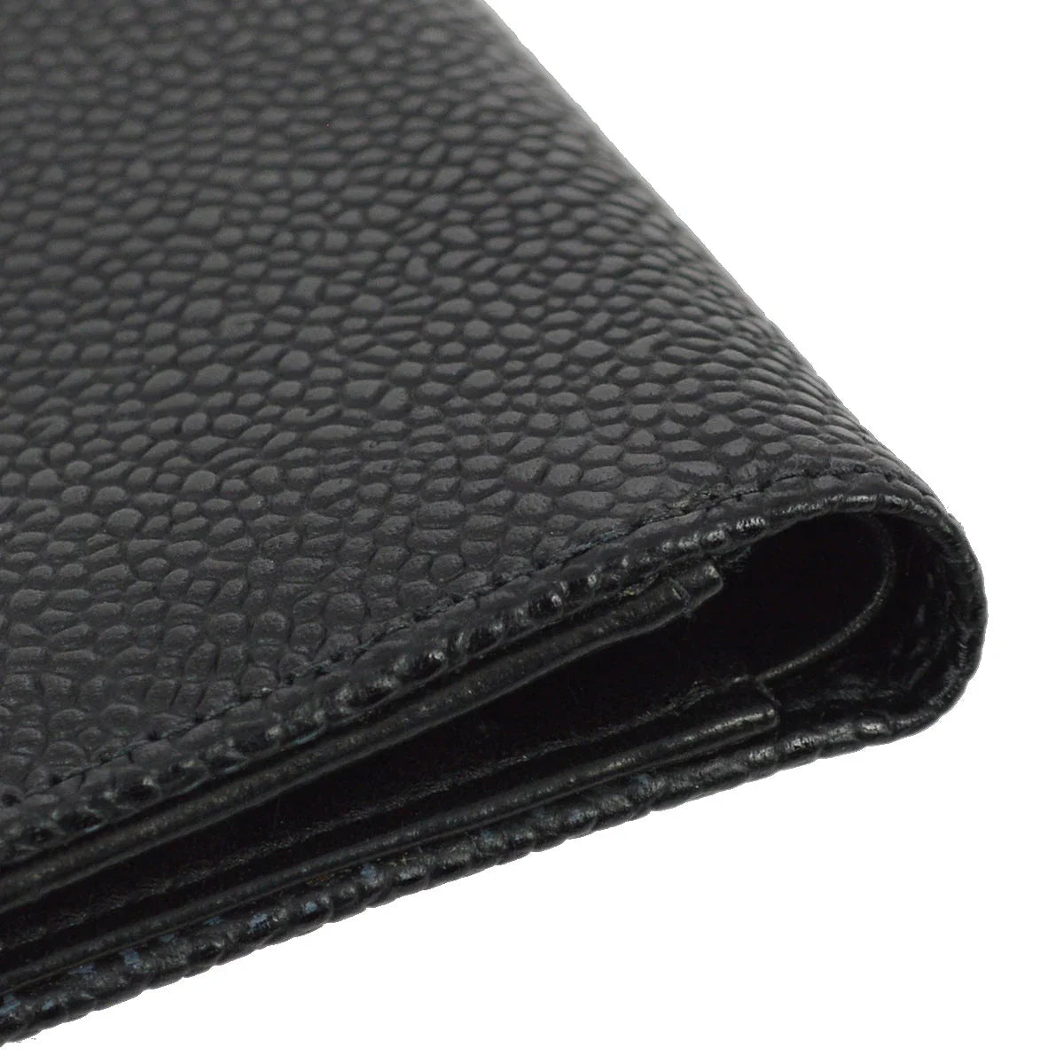 Chanel 2000-2001 Black Caviar Bifold Wallet Purse