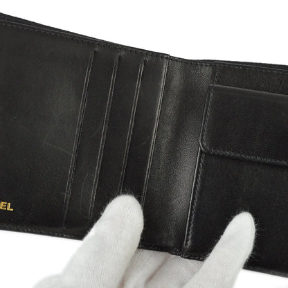 Chanel 2000-2001 Black Caviar Bifold Wallet Purse