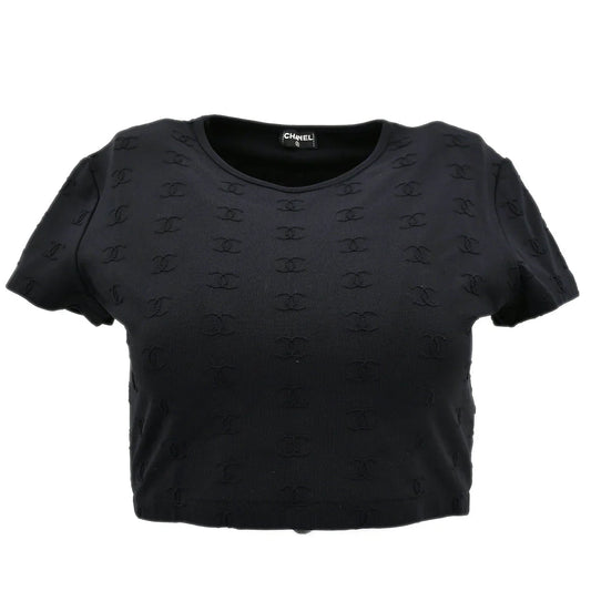 Chanel Spring 1997 CC Logo Embroidered Cropped Top