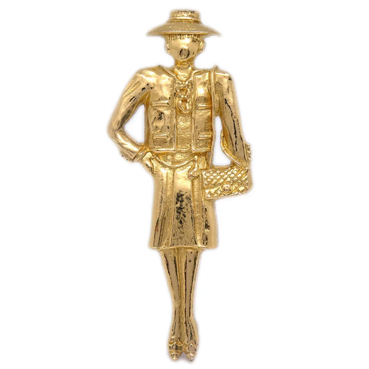 Chanel Mademoiselle Brooch Pin Corsage Gold