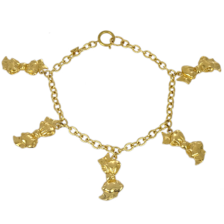 Chanel Bow Chain Necklace Gold