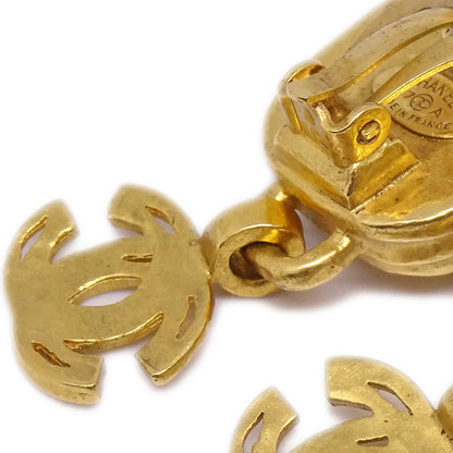 Chanel Dangle Earrings Clip-On Gold 97A