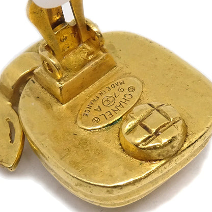 Chanel Dangle Earrings Clip-On Gold 97A