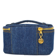 Chanel 1996-1997 Blue Denim Timeless Vanity Handbag 15